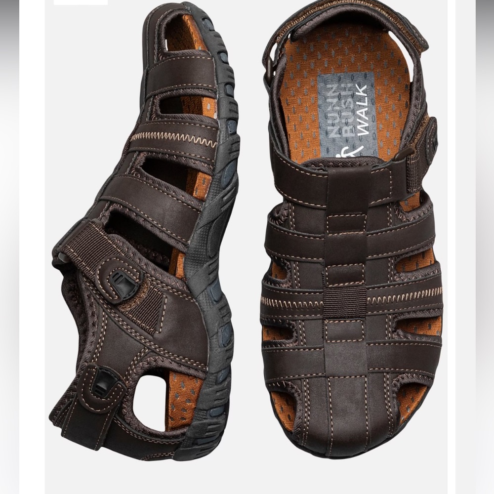 Nunn Bush Walk Brown VeganLeather Rio Bravo Fisherman Lightweight Sandals NWT 13